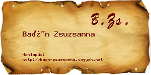 Baán Zsuzsanna névjegykártya